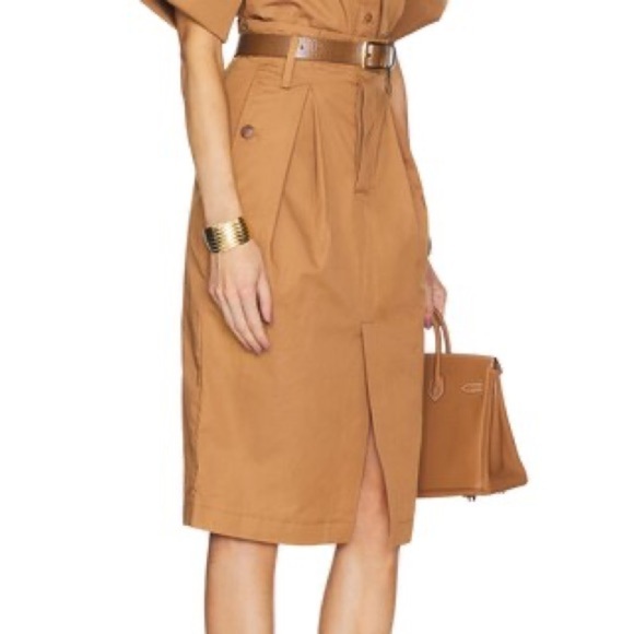 Helsa Paperbag Skirt in Caramel - Picture 2 of 8